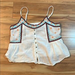 Embroidered crop top